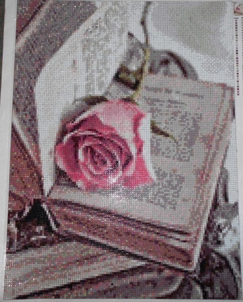 Kniha s růží mozaikový obraz ---------------- 
