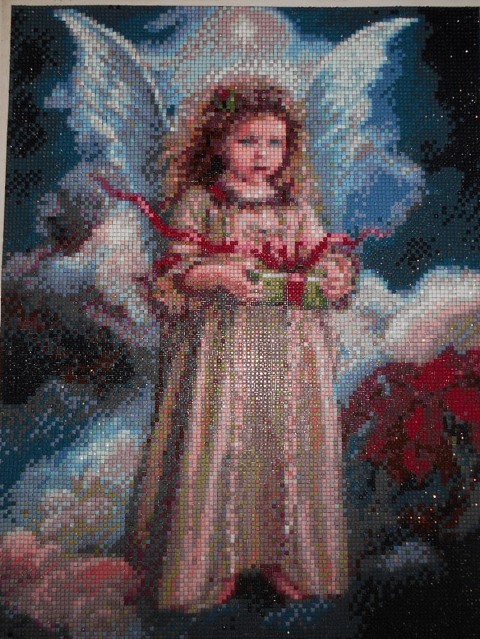 Vánoční andělka mozaikový obraz ---------------- 