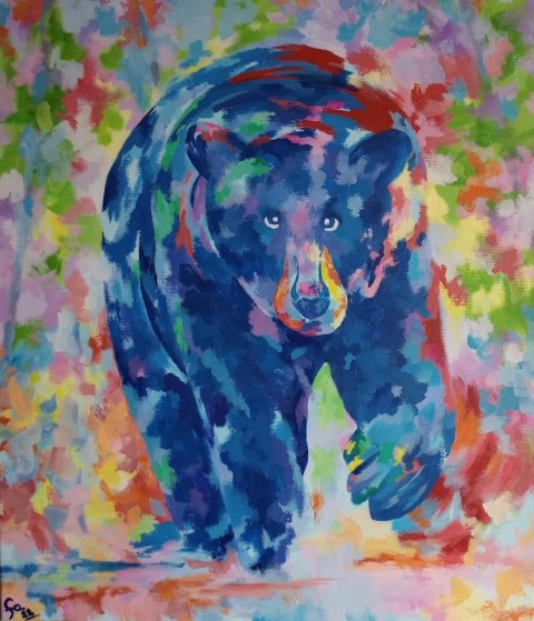 Medvědí ségra (foto tisk)- Floydled obrazy zvíře fotografie obraz medvídek méďa medvěd příroda přírodní lesní zvířata tisk šelma lov lovec floydled art grizzly predátor lovit art print 