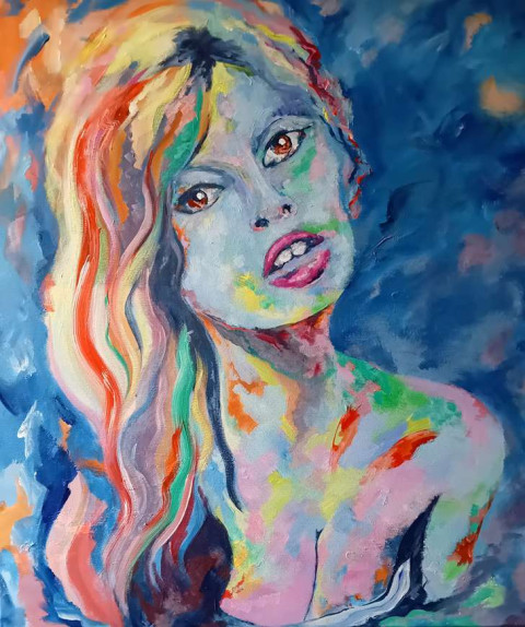Brigitte v noci od Floydled Art žena sexy film herečka legenda pěkná filmové filmový hollywood přitažlivá herec floydled herci filmová vip brigitte bardot fešanda herečky sexsymbol fan art 