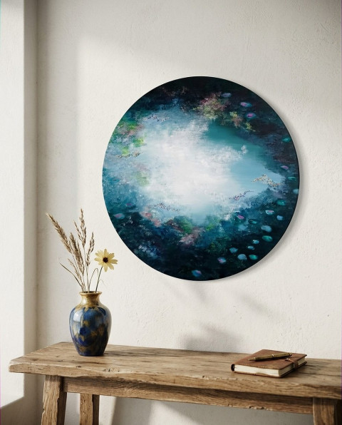 Setkání na hladině od Floydled Art voda originální květiny příroda přírodní krajina rostliny krajinka jezerní originál jezero flóra vodní život rybník lekníny impresionismus monet floydled floydled art 