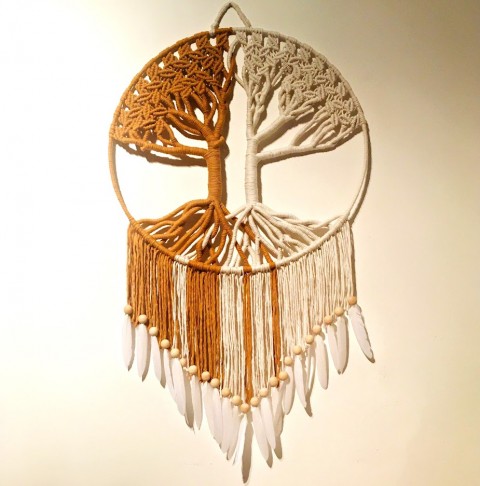 Strom života - macramé lapač snů sny macramé dekorace d 