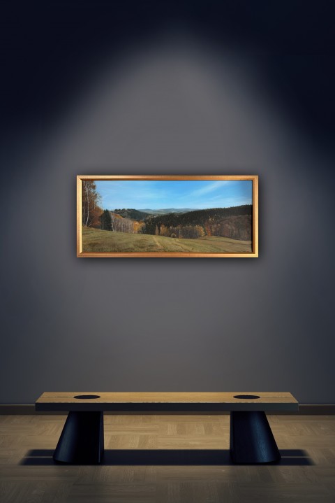 Krajina 30x70cm malba příroda krajina akryl 