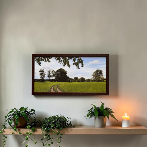 Cesta z Měšic - Krajina, 30x60 cm malba příroda krajina akryl 