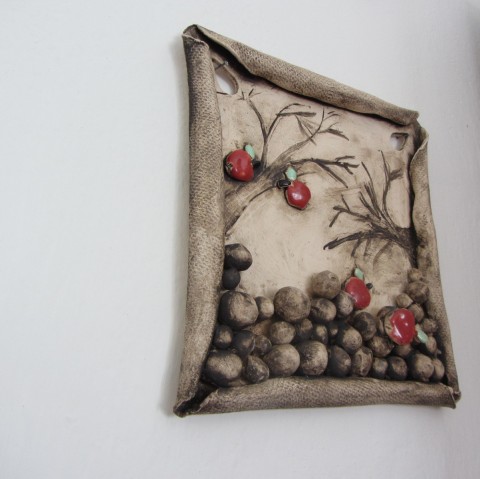 Malá jablka keramická dekorace obrázek kachl 