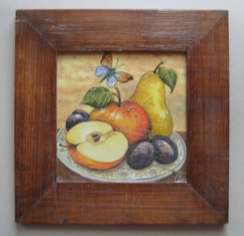 Ovoce na talíři obrázek dekorace ovoce decoupage 