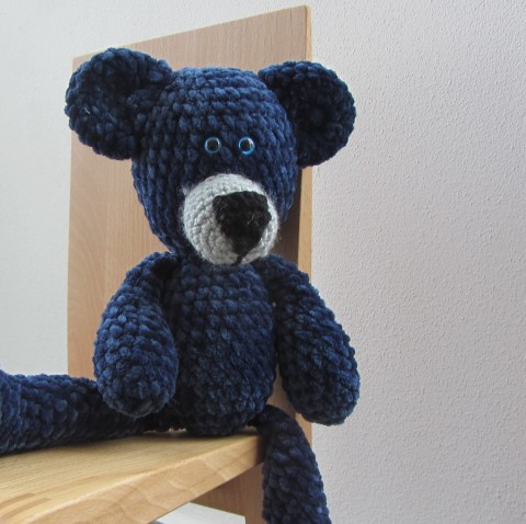 Medvídek tmavě modrý háčkovaná medvídek hračka háčkovaný medvěd 