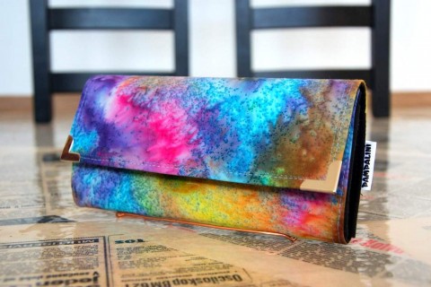 Batika kabelka dárek peněženka barevné peníze bublinky drobné karty 