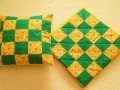 Žlutozelená patchworková souprava