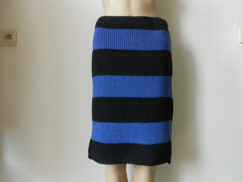Dámská pletená sukně 60% merino modrá jarní černá sukně zimní akryl pletená podzimní merino 