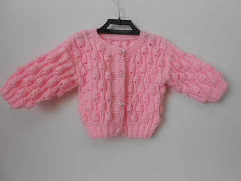 Ručně pletený svetřík růžová svetr dítě svetřík kojenec 