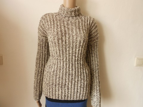 Ručně pletený svetr s merinem svetr akryl vlna dlouhý teplý 