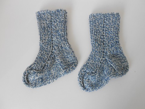 Ručně pletené ponožky s vlnou modrá bílá šedá dětské akryl ponožky vlna 