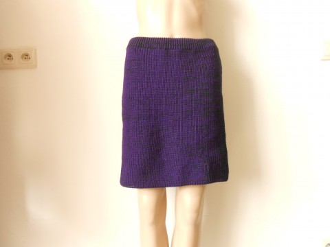 Dámská pletená minisukně s vlnou fialová jarní černá sukně zimní akryl vlna pletená podzimní 