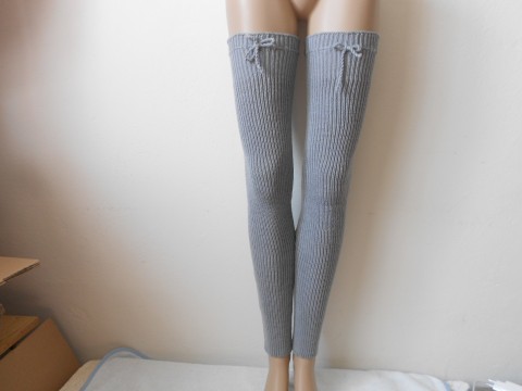 Dlouhé návleky na nohy 80% vlna maxi šedá vlna dlouhé návleky polyamid 