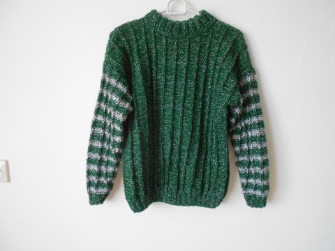 Velmi teplý  svetr vel. 134-140 zelená dětský šedá svetr akryl vlna 