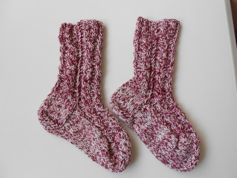 Ručně pletené ponožky s vlnou 40-41 růžová bavlna bílá pletené ponožky vlna dámské teplé vínová akryl 