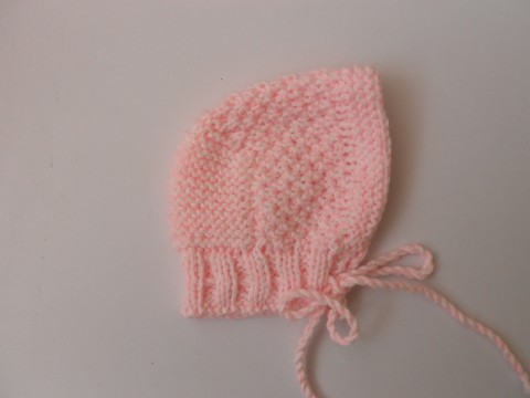 Kojenecká čepička růžová čepice bílá akryl kojenec 