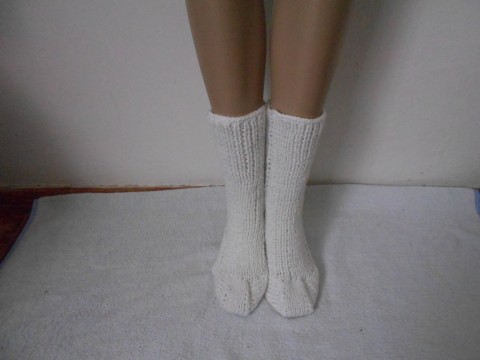 Pletené ponožky s vlnou vel. 38-39 bílá akryl ponožky vlna 