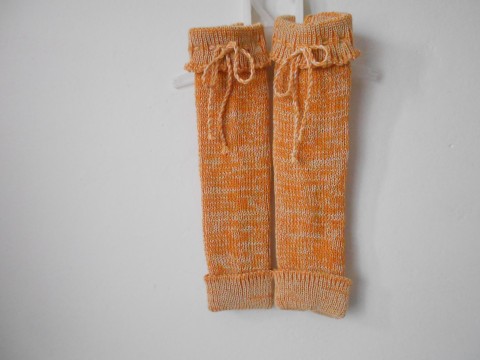 Dětské návleky na nohy oranžová bavlna béžová akryl nohy návleky 
