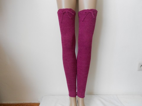 Dlouhé návleky na nohy bavlna pink návleky maxi dlouhé akryl 
