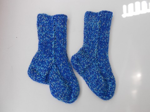 Dětské ponožky vel. 32-33 modrá bílá akryl ponožky vlna 