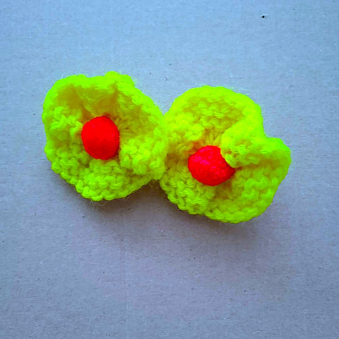 Pletená gumička do vlasů vlasy oranžová akryl gumička 