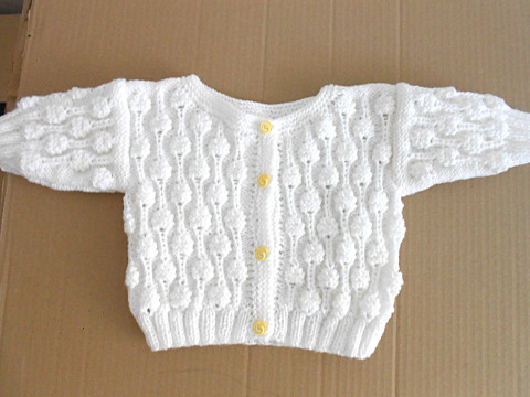 Kojenecký kabátek vel. 56-62 bílá svetr akryl kojenec atest  Kojenecký kabátek vel. 56-62 bílá svetr akryl kojenec atest