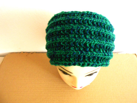 Čelenka s merinem zelená čelenka akryl vlna merino polyamid  Čelenka s merinem zelená čelenka akryl vlna merino polyamid