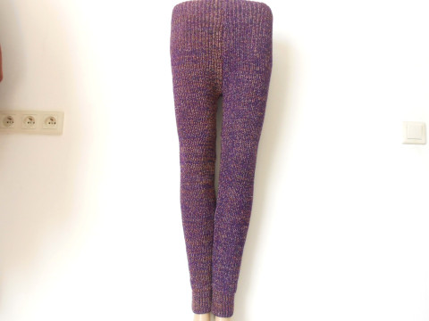 Teplé kamaše s merinem S,M fialová bavlna bílá akryl l merino m kamaše 