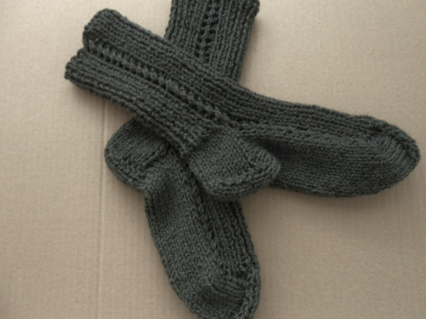 Pletené ponožky s vlnou vel. 42-43 akryl ponožky khaki vlna 43 42 