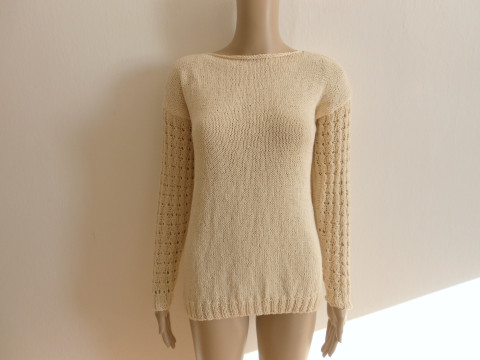 Pletená halenka - bavlna halenka bavlna béžová 