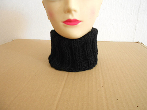 Velký pletený nákrčník s vlnou černá akryl vlna nákrčník 