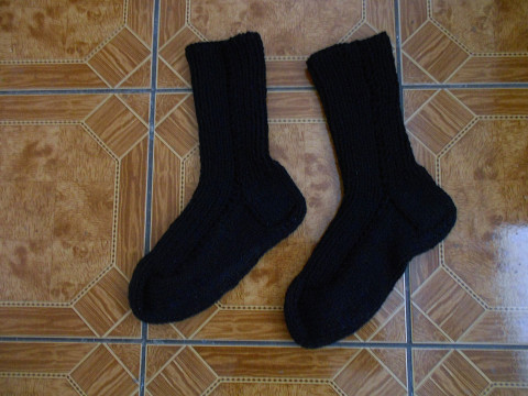 Teplé ponožky s vlnou 46-47 černá ponožky vlna akryl 
