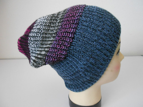 Univerzální čepice hučka - merino modrá čepice bílá černá akryl merino hučka 