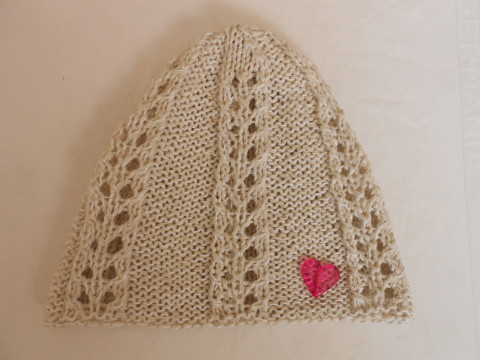 Jarní čepice hedvábí+bavlna podzim srdíčko čepice bavlna jaro béžová hedvábí 