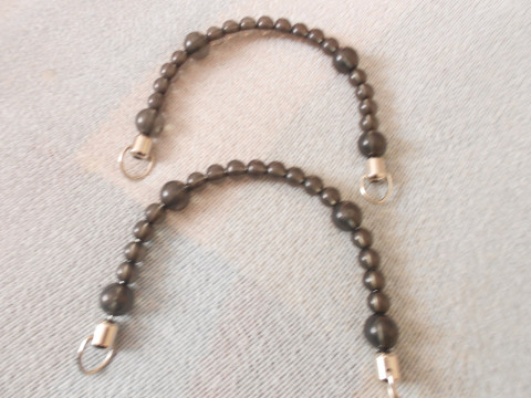 Ucha na tašku kov korálky taška šedá stříbrná ucha. uši 