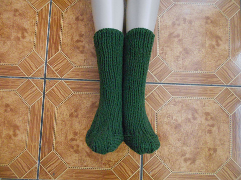 Teplé ponožky s vlnou 40-41 zelená akryl ponožky khaki vlna 40 41 