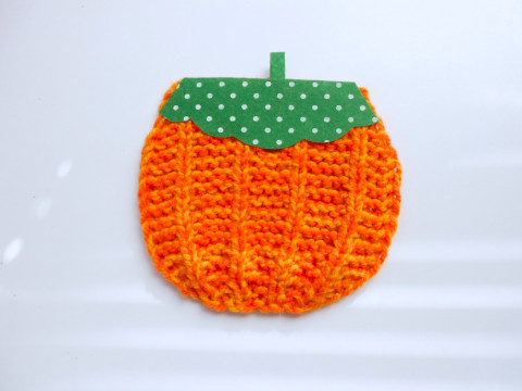 Pletená dýně velká zelená oranžová podzim dýně halloween 