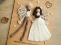 Svatební obraz - Andělé na dřevě
