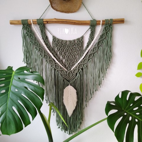 Macramé EUCALYPTUS dekorace zelená závěs natural drhání macramé boho macrame hygge scandi eucalypt 