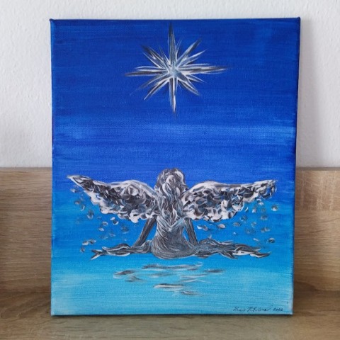 Energetický obraz - Anděl dekorace obraz anděl energie modra harmonie 