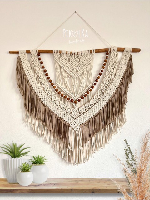 Macramé Natural Sand design interier boho hygge handmade; handmadewithlove; macr bohohome dekoracenazed bytovedekorace moderniinterier 