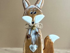 Dřevěná liška - dekorace
