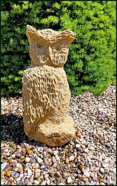 SOCHA Z PÍSKOVCE - *SOVA* plastika socha skulptura zahradní socha socha z pískovce exteriérová socha socha do zahrady. sochy z pískovce 