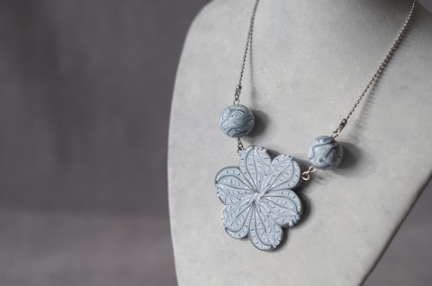 Květinový náhrdelník Blue one náhrdelník květina modrá nerez ocel 