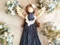 Andělka z příze -dřevěná křídla