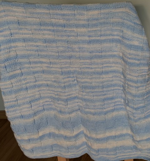 Pletená dečka do kočárku modro-bílá deka pletení miminko miminka dečka pletená kočárek kočárku 