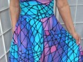 Šaty s půlkolovou sukní - mozaika