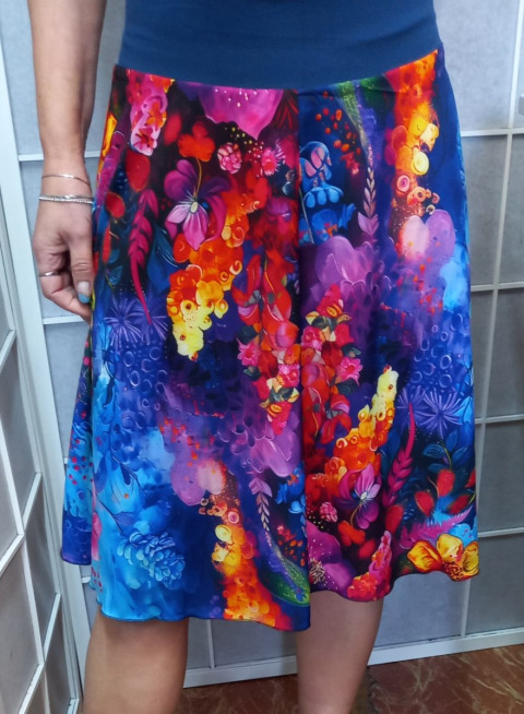 Půlkolová sukně - pod mořem XL/XXL letní sukně sukně po kolena 